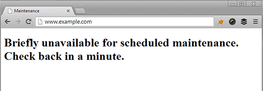 Quick Fix: Briefly unavailable for scheduled maintenance